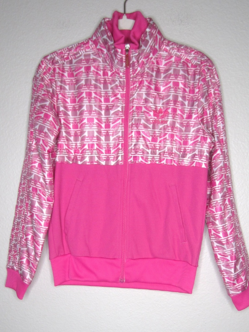 Rare Adidas Sample Trefoil Pink Hooded Jacket - Size Medium
